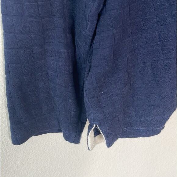 TED BAKER LONDON LONG SLEEVE MEN'S NAVY BLUE POLO SHIRT SIZE 4 - Picture 4 of 9